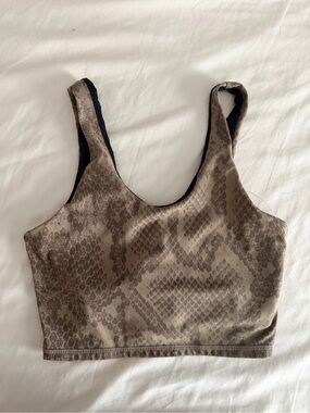 Varley snake print tan cropped tank small